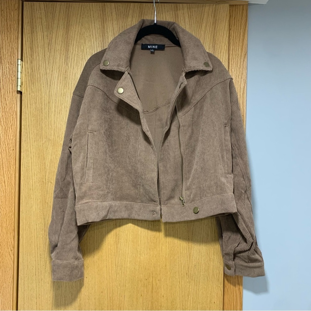 MINE Women's Brown Corduroy Moto Jacket NWOT - Size Small